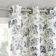 thumbnail image 2 of Sun Zero Bryant 2-Piece Textured Thermal Insulated Floral 100% Blackout  Grommet Top Curtain Panel, Blue Floral, 37”W x 84"L, 2 of 8