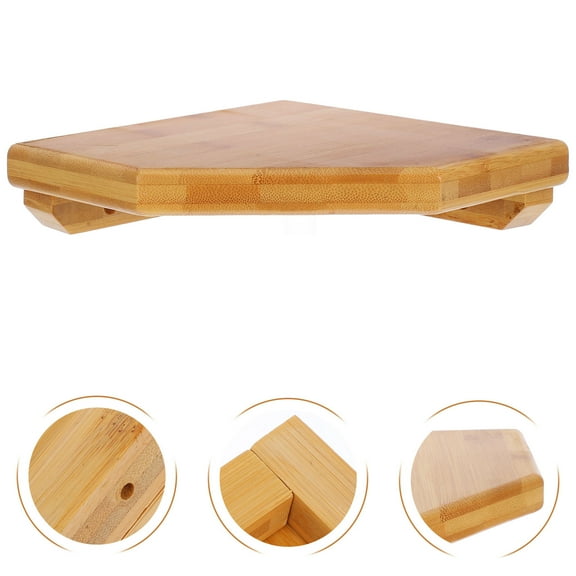 SOPOTUTU Corner Floating Shelf Corner Wall Shelf Multi Bamboo Wood 1Pcs Home Decor