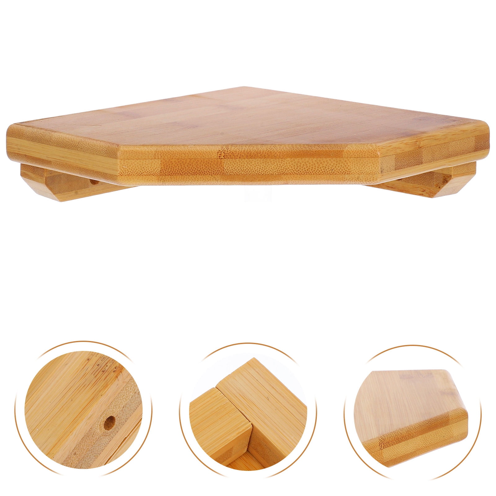 SOPOTUTU Corner Floating Wall Shelf Wooden Storage Rack for Home Decor 1 Piece