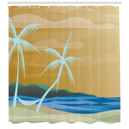 Beach Shower Curtain Ilration Of Hammock In The Tropical Beach Shower Curtain Ilration Of