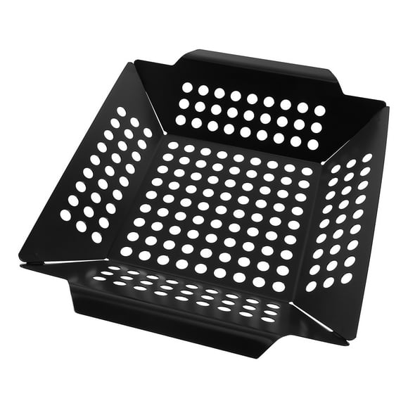 KAKOWELY baskets for grill Grilling Basket Multi-function Barbecue Basket Grilling Tray Outdoor Food Grill Basket Grill Tray Household Draining Basket9.84"X8.11"X1.18"