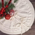 thumbnail image 4 of EWASWON Christmas White Cable Knit Christmas Tree Skirt - 18 Inch, Reusable for Small Trees & Pencil Trees, Holiday Decor, 4 of 6