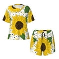 thumbnail image 4 of Picia Sunflowers Pajamas Sets for Women Soft Short-Sleeved Pjs with Lounge Shorts Two Piece Sleepwear-3X-Large, 4 of 9