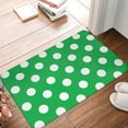 thumbnail image 4 of Vsdgher Green And White Polka Dot Flannel Anti-Slip Floor Mat Comfort Mat Outdoor Rug, Indoor Outdoor Rugs for Home, Office, Laundry 16''x24''in, 4 of 7