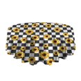 thumbnail image 5 of Black White Checker Sunflower Pattern Round Tablecloth 60"x60",Wrinkle Wipeable Table Cloth for Kitchen Dining Room Picnic Patio Party, 5 of 6