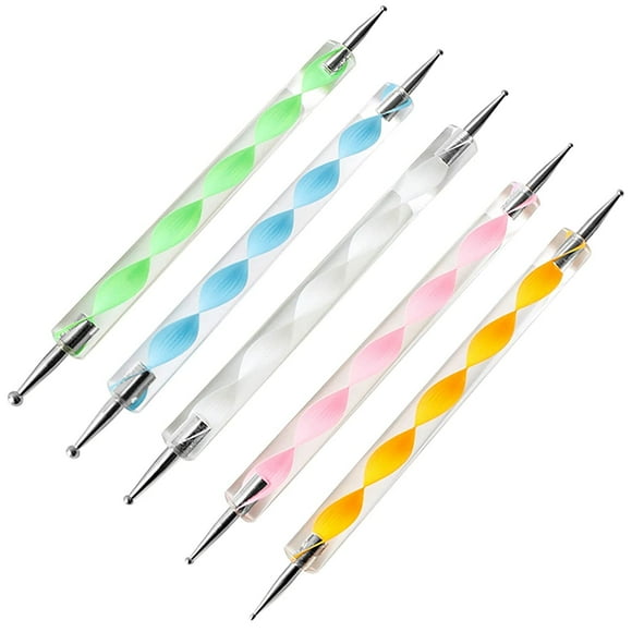 Pack of 5 Dotting Pen Nail Art Dotting Tools/Spot Swirl - Nail Design Marbleizing Tool Pen