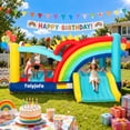 thumbnail image 3 of Toiyjofe 16FT Rainbow Bounce House for Big Kids 8-12, Large Inflatable Bouncer with Slide for Outdoor Party, Fits 6 Kids, GFCI Blower Included, 3 of 13
