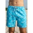 thumbnail image 2 of Boys Swim Shorts Dry Fast 4 Ways Stretch Swimming Trunks with Fun Designs, Flamingo Aqua, Size: 14, Endless Summer, 2 of 5