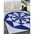thumbnail image 2 of Ahgly Company Indoor Round Patterned Cobalt Blue Area Rugs, 4' Round, 2 of 6