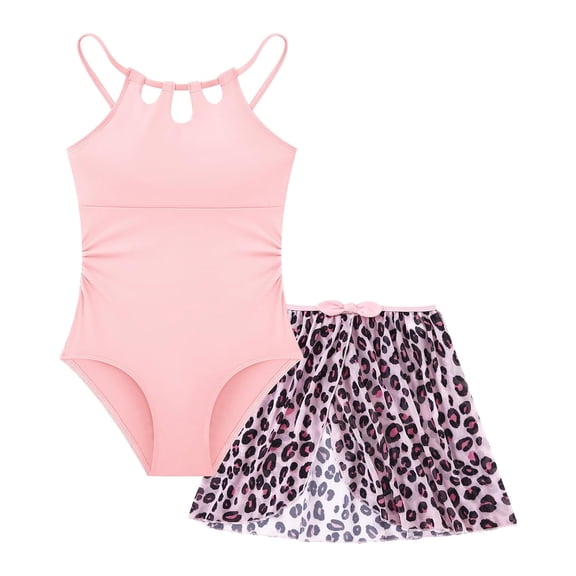 MEZZALL Summer Girls Swimsuit Swimwear With Tropical Printed Cover Up Skirt Girls Bathing Resort With Cartoon / Flower Print Beachwear