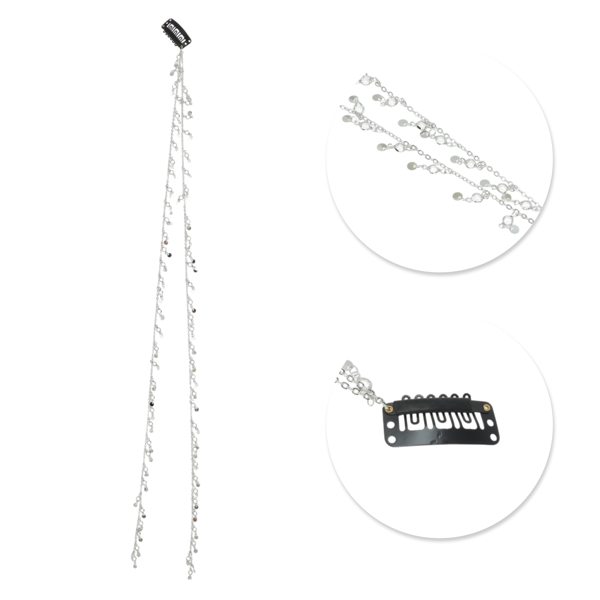 Unique Bargains Stylish Sequins Braided Hair Chain 1Pc Elegant Accessory [Sequins]