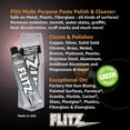 thumbnail image 3 of Flitz Metal Polish and Cleaner Paste, Also Works on Plastic, Fiberglass, Aluminum, Jewelry, Sterling Silver - Headlight Restoration and Rust Remover - Made in the USA - 5.29 OZ - 10 Pack, 3 of 8