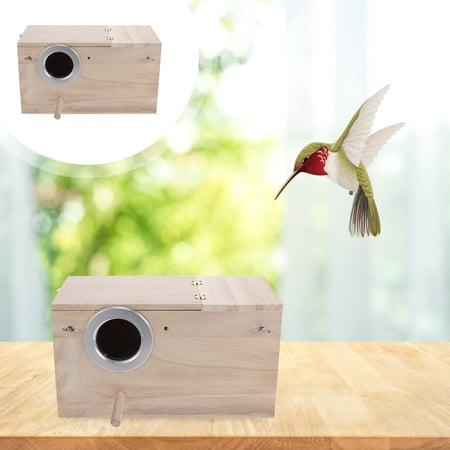 LIFKOME Wooden Bird Feeder for Songbirds with Protective Entrance in Beige Outdoor Garden Birdhouse