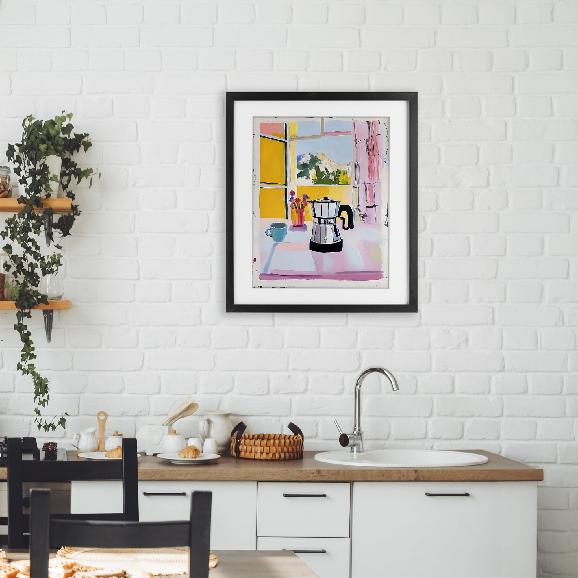 Stupell Industries Italian Moka Pot Kitchen Black Framed Print Under Glass, design by The Prints Vibe