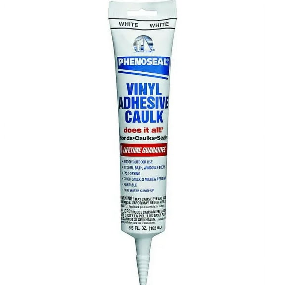 Phenoseal Vinyl Adhesive Caulk - White - 6 oz Tube