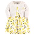 thumbnail image 1 of Hudson Baby - Conjunto De Cárdigan Y Algodón Para Niñas, Vestido Informal, Color Limón 4T Us, 1 of 1