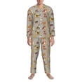 thumbnail image 3 of Salouo Cute Dog Print Button-Front Long Sleeve Pajama Set for Men, Soft 2Pjs Men's Long Sleeve Sleepwear-X-Large, 3 of 7