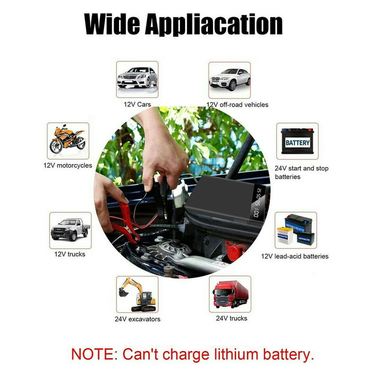 Jump Starter Battery Charger Ultra-thin Car Emergency Start Power Bank With  Electric Quantity Display For 12V Cars Trucks Motorcycles Excavators