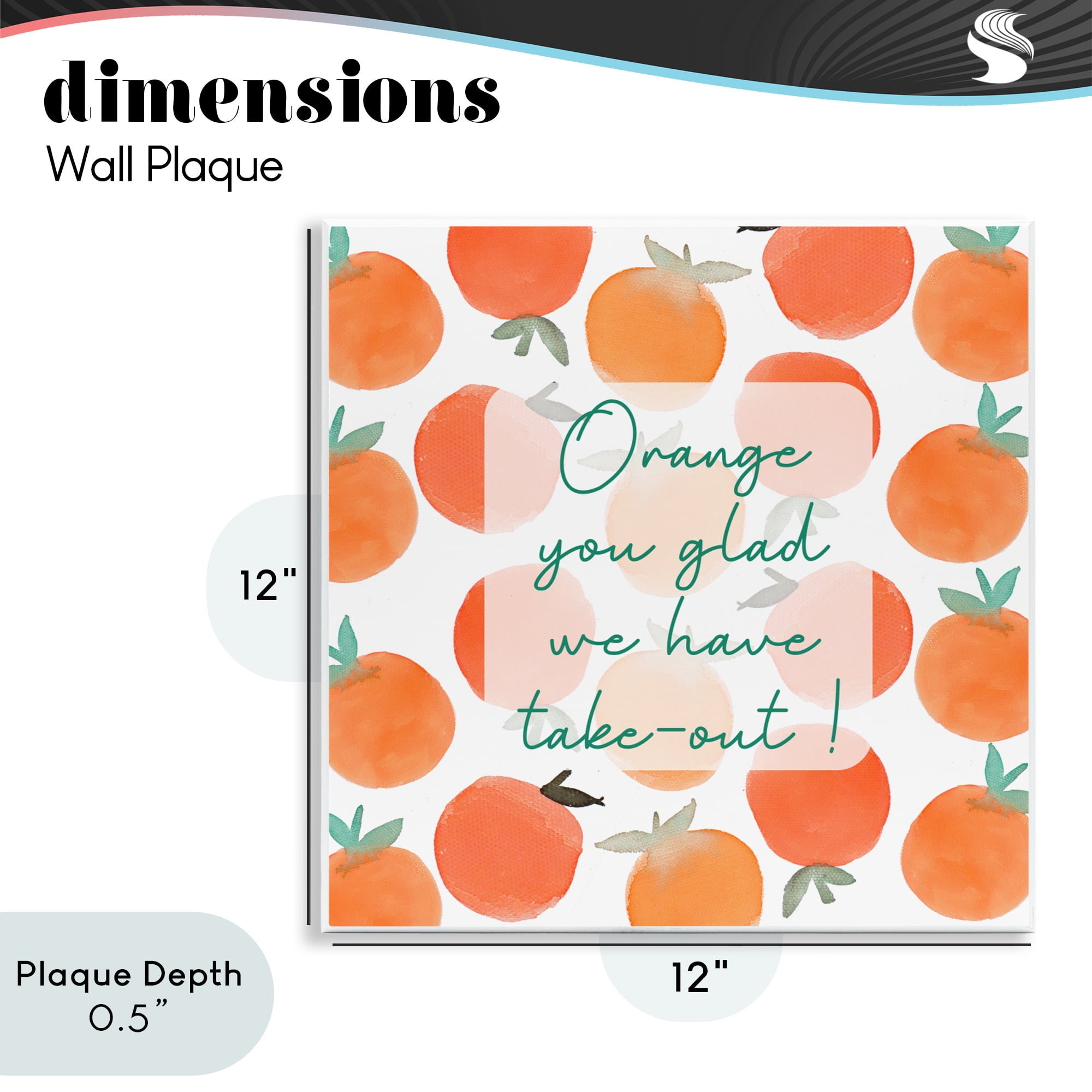Stupell Industries Orange You Glad Wall Plaque Art, design by Emily Navas