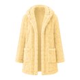 thumbnail image 6 of KICILVS Womens Fleece Coat Hooded Open Front Fuzzy Sherpa Cardigan Jacket Long Sleeve Winter Warm Outerwear with Pockets, 6 of 8
