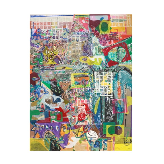 Canvas Wall Art - Ellen Kossoff 'Party On 3' Wall Art for Living Room, Bedroom, or Office Décor by Trademark Fine Art - 14 x 19 Inches