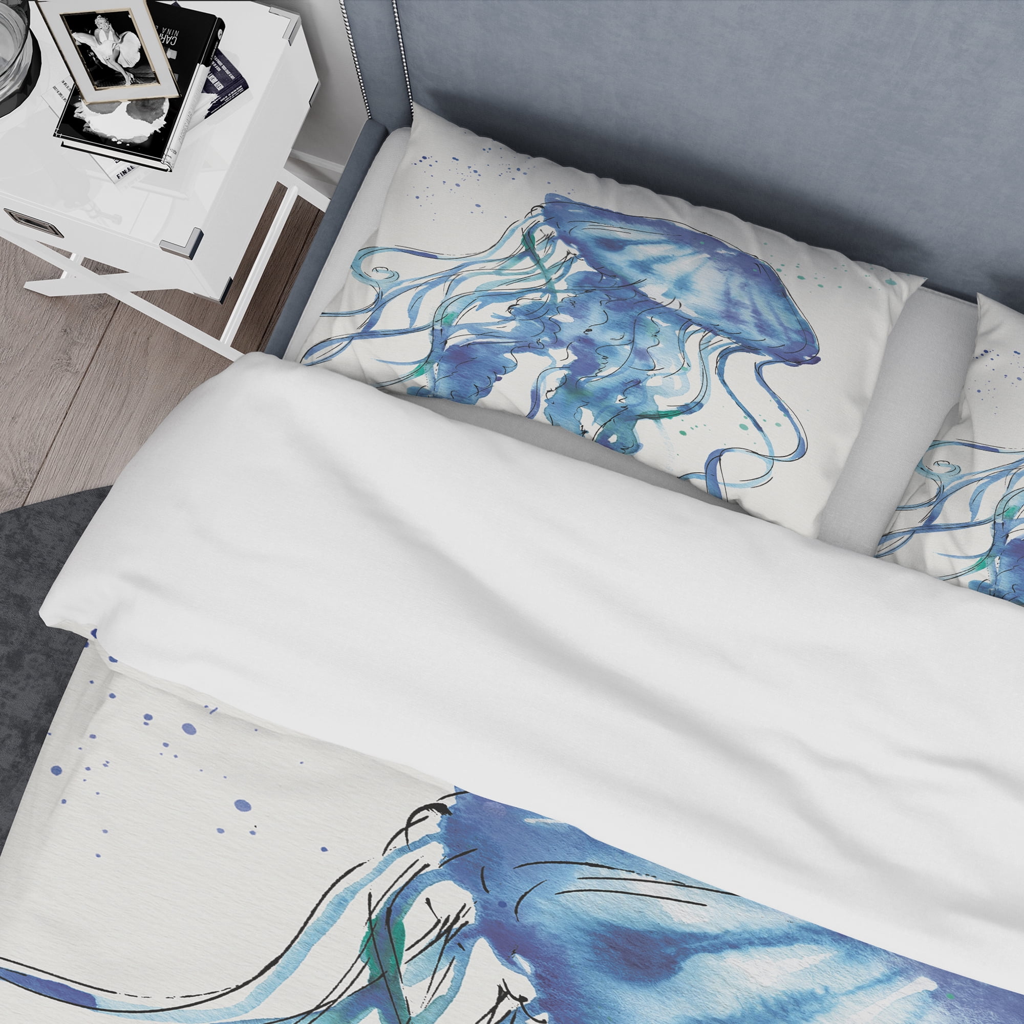 Designart 'Blue Deep Sea X' Coastal Duvet Cover Set