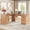 Walnut, variant on 67'' Farmhouse L Shape Desk with File Drawers and Charging Station for Home Office, White