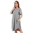 thumbnail image 4 of Inkmeso Nightgowns for WoMen's Short Sleeve W/ Round Neck Nightdress Jersey Tunic Loungewear, 4 of 7