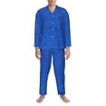 thumbnail image 3 of Sikiie Blue Glitter Mens Pajama Set, Soft Warm Long Sleeve Sleepwear, Cozy Button-Down Pjs for Men-Medium, 3 of 7