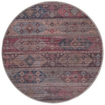 Rugs.com Sisu Collection Washable Rug – 8 Ft Round Multi Flatweave Rug Perfect For Kitchens, Dining Rooms