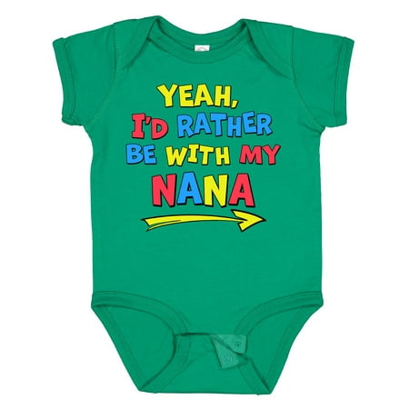 

Inktastic Yeah I d Rather Be with My Nana in Red Yellow and Blue Gift Baby Boy or Baby Girl Bodysuit