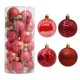 thumbnail image 1 of Set de adornos para bola de árbol de Navidad 24 piezas | Plástico indestructible | Rojo Verde Blanco Multicolor | 1,57" de diámetro | Acabados brillantes con purpurina mate | Easy Hang | Decoración, 1 of 6