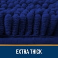 thumbnail image 5 of Buganda Bathroom Rugs 47x17, Quick Dry Machine Washable Chenille Bath Mats with Rubber Backing, Navy Blue, 5 of 9