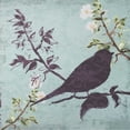 thumbnail image 2 of Greene, Taylor 20x20 Black Ornate Wood Framed with Double Matting Museum Art Print Titled - Floral Bird Triptych, 2 of 4