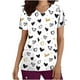 thumbnail image 2 of Fiudx Ofertas y Liquidaciones Blusa de Manga Corta con Cuello En V para Mujer, Uniforme, Blusa con Bolsillos Estampados para El Día de San Valentín, Enfermería, 2 of 5