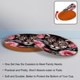 thumbnail image 4 of Rose Leopard 6PCS Round Coasters Set, Microfiber Leather Drink Coasters, 11x11 cm/4.3x4.3 in, and Heat, Furniture and Tabletops, 4 of 6