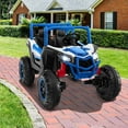 thumbnail image 4 of Costway 24V Kids Ride on UTV with 4 x 100W Powerful Engine Remote Control High/Low Speed Navy, 4 of 10
