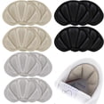 thumbnail image 1 of Paquete de 6 pares de almohadillas para el talón, protector de zapatos para hombres y mujeres, autoadhesivas, para la parte posterior del talón, demasiado grandes, de cuero, color negro, G, 1 of 5