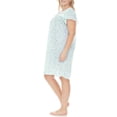 thumbnail image 3 of Ezi Women's Plus Cap Sleeve Floral Nightgown,2X,Mint, 3 of 7