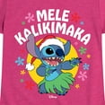 thumbnail image 3 of Lilo & Stitch - Mele Kalikimaka - Girls Fitted Short Sleeve Tee, 3 of 5