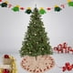 thumbnail image 1 of Falda para árbol de Navidad | Cojín de tela no tejida | Diseño clásico con flecos en rojo y beige de 98 cm | Base decorativa para Navidad, Halloween, fiestas y reuniones familiares., 1 of 6