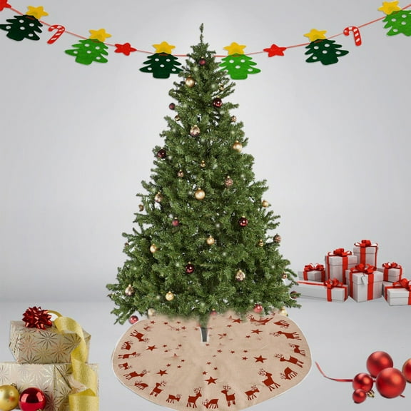 Skegnu Christmas Tree Collar Christmas Tree SkirtChristmas Decoration SuppliesChristmas Tree CushionKnitted Non-Woven Christmas Tree Tree Skirt