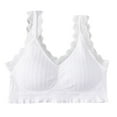 thumbnail image 1 of Xfvqtps Wireless Bras for Women No Underwire Rib Lace Removable Padded Bras for Everyday White, 1 of 4