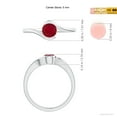 thumbnail image 6 of ANGARA Natural Semi Bezel-Set Solitaire Round Ruby Bypass Ring in 14K White Gold for Women (Size-5mm) | July Birthstone, Birthday, Anniversary, Jewelry Gift for Women | Natural Ruby Ring, 6 of 10