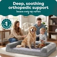 thumbnail image 2 of FurHaven Pet Products Faux Fur & Velvet Orthopedic Sofa Pet Bed for Dogs & Cats - Smoke Gray, Jumbo, 2 of 9