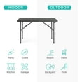thumbnail image 4 of CRXX 4ft Plastic Folding Table, Indoor Outdoor Heavy Duty Portable w/Handle, Lock for Picnic, Party, Camping-4ft-Dark Gray, 4 of 8