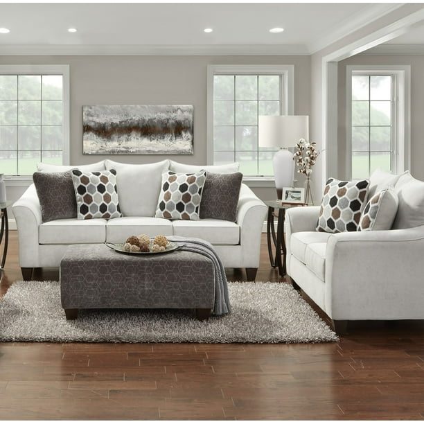 Sofatrendz Chapel Silver Sofa Loveseat Ottoman Set Com Sofa Loveseat Ottoman Set, Sofa Loveseat Chair And Ottoman