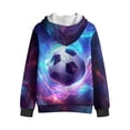 thumbnail image 3 of Psesaysky Soccer Storm Print Full Zip Hoodie Boys Oversized Casual Long Sleeve Sweatshirts for Boys Cute Jackets with Pockets, Size XL, 3 of 7