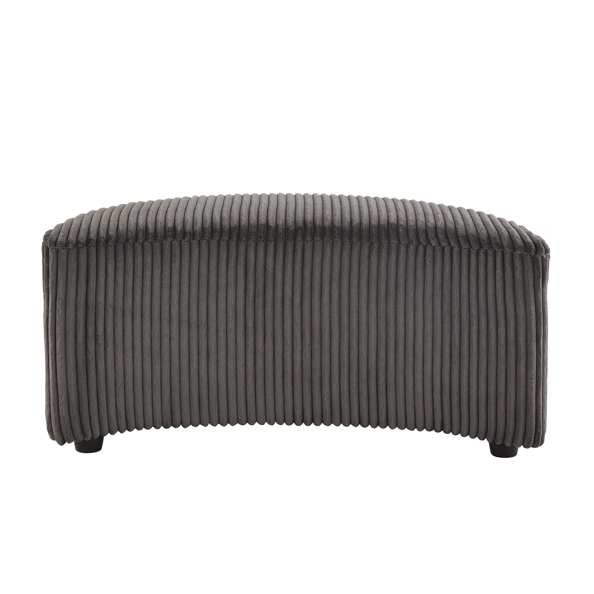 Weston Home Killarney Wale Corduroy Crescent Moon Ottoman, Grey Ottoman
