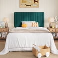 thumbnail image 2 of Amolife Twin Bed Frame, Modern Upholstered Platform Bed Frame with Adjustable Velvet Headboard, Heavy Duty, Lake Blue, 2 of 10